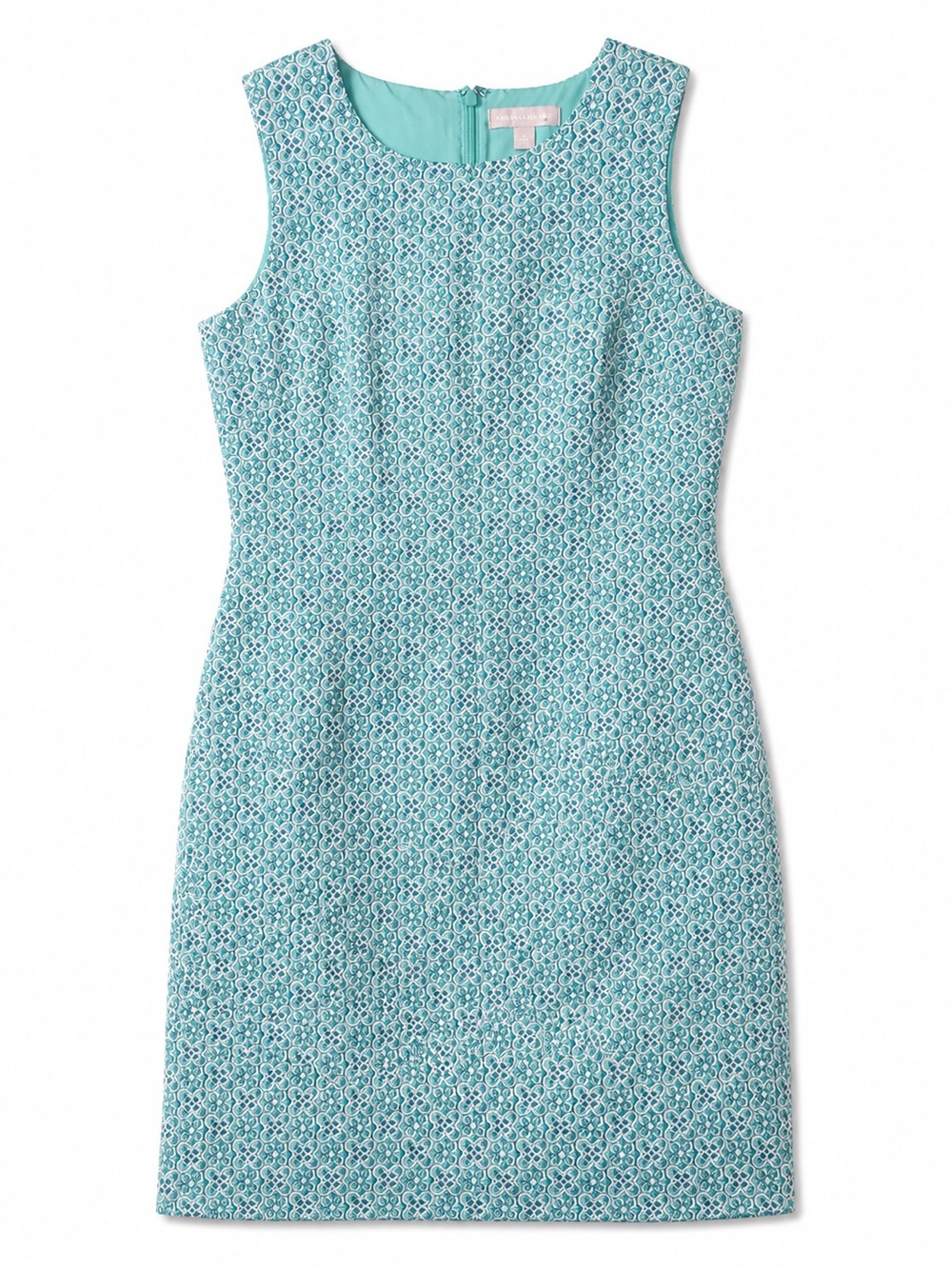 Banana Republic Sleeveless Teal Floral Sheath Dress